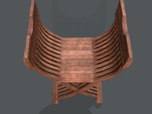 medieval folding chair 3D Model