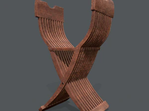 medieval folding chair 3D Model