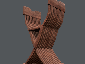 medieval folding chair Modèle 3D