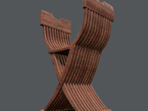 medieval folding chair 3D Model
