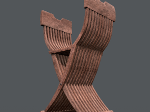 medieval folding chair Modèle 3D