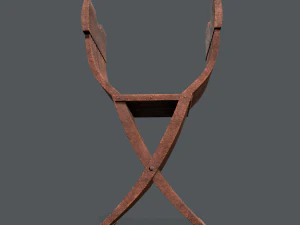 medieval folding chair 3D Model
