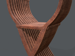 medieval folding chair Modèle 3D