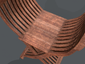 medieval folding chair Modèle 3D