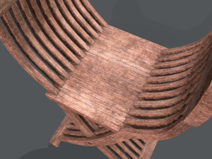 medieval folding chair Modèle 3D
