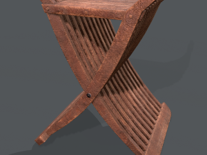 medieval folding chair Modèle 3D