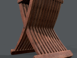 medieval folding chair Modèle 3D