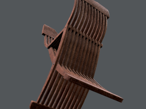 medieval folding chair Modèle 3D