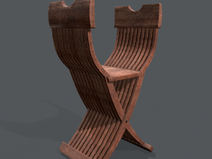 medieval folding chair Modèle 3D
