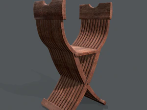 medieval folding chair 3D Model