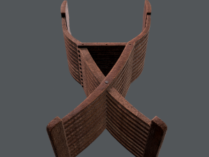 medieval folding chair Modèle 3D