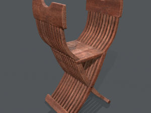 medieval folding chair Modèle 3D