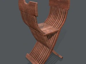 medieval folding chair 3D Model
