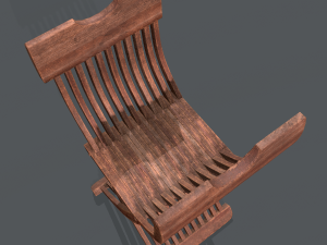 medieval folding chair Modèle 3D