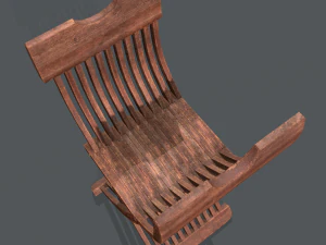 medieval folding chair 3D Model