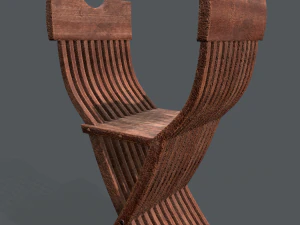 medieval folding chair 3D Model