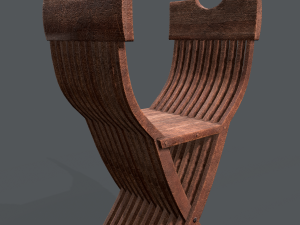medieval folding chair Modèle 3D