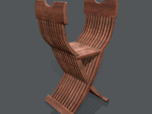 medieval folding chair Modèle 3D
