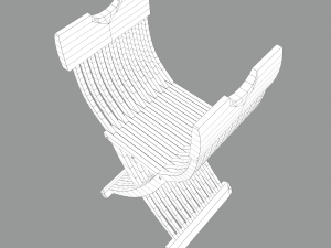 medieval folding chair Modèle 3D