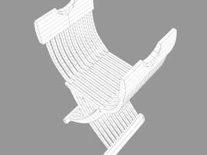 medieval folding chair 3D Model