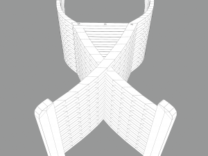 medieval folding chair Modèle 3D