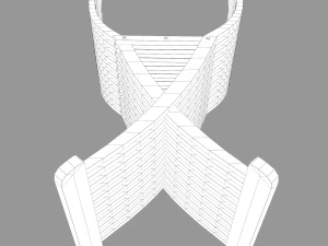 medieval folding chair 3D Model