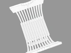 medieval folding chair 3D Model