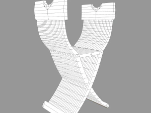 medieval folding chair 3D Model