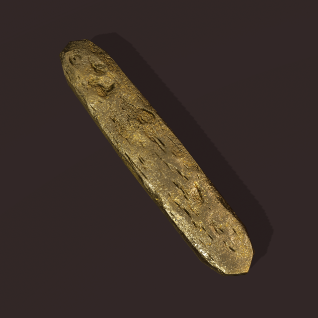 gold ingot medium Modelo 3D .c4d .max .obj .3ds .fbx .stl .blend 