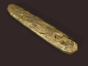 milieu de lingot d'or Modèle 3D