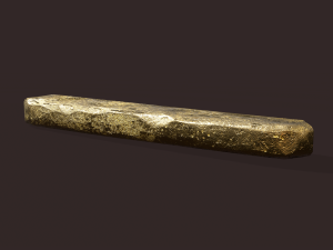 gold ingot medium Modelo 3D