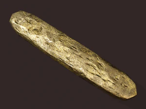 milieu de lingot d'or Modèle 3D