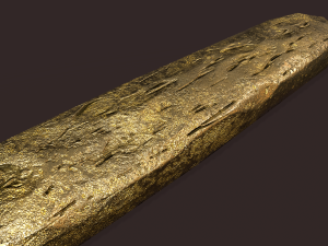 gold ingot medium Modelo 3D