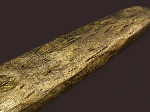 milieu de lingot d'or Modèle 3D