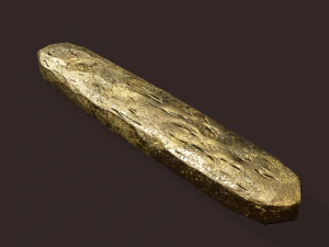 milieu de lingot d'or Modèle 3D