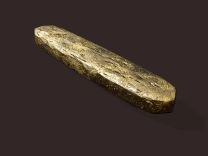 milieu de lingot d'or Modèle 3D