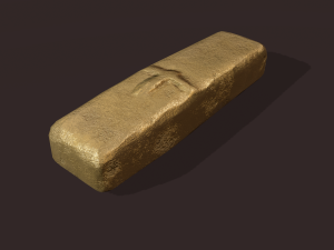 gold ingot small 3D Model