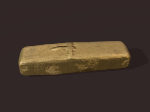 gold ingot small 3D 모델