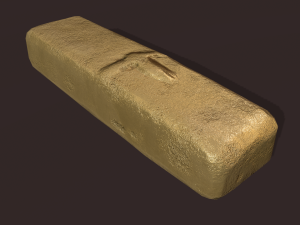 gold ingot small 3D 모델