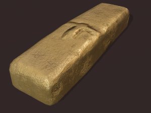 gold ingot small 3D 모델