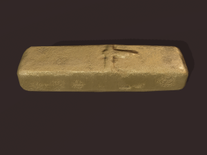 gold ingot small 3D 모델