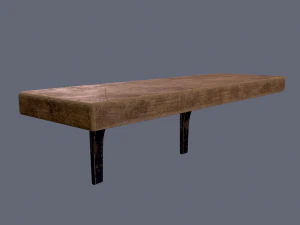 wooden mini shelf 3D Model