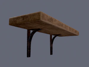 wooden mini shelf 3D Model