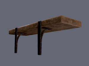 wooden mini shelf 3D Model