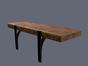 wooden mini shelf 3D Model