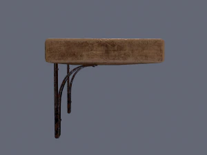 wooden mini shelf 3D Model