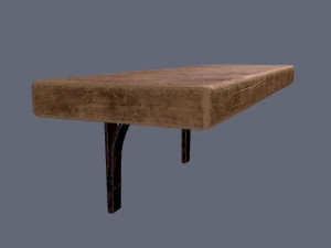 wooden mini shelf 3D Model