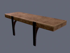wooden mini shelf 3D Model