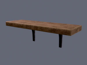 wooden mini shelf 3D Model