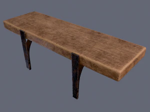 wooden mini shelf 3D Model